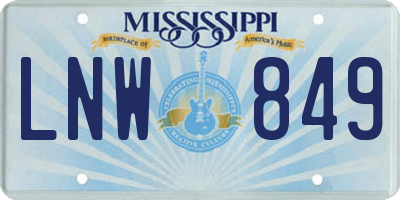 MS license plate LNW849