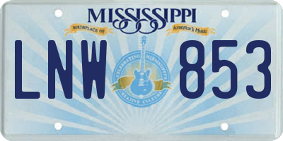 MS license plate LNW853