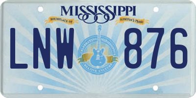 MS license plate LNW876