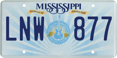 MS license plate LNW877