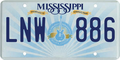 MS license plate LNW886