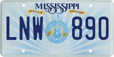 MS license plate LNW890