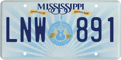 MS license plate LNW891