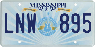 MS license plate LNW895