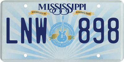 MS license plate LNW898