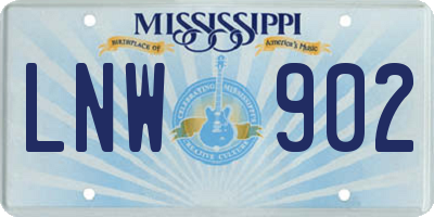 MS license plate LNW902