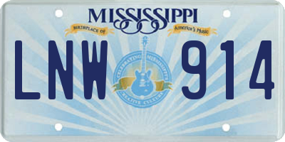 MS license plate LNW914
