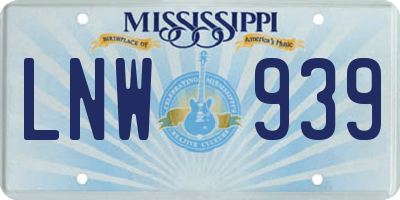 MS license plate LNW939