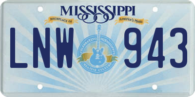 MS license plate LNW943