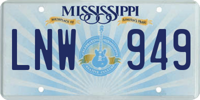 MS license plate LNW949