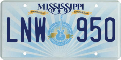MS license plate LNW950