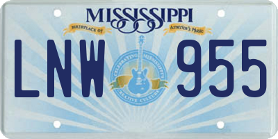 MS license plate LNW955