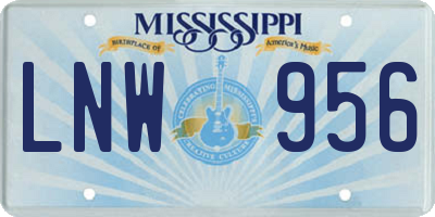 MS license plate LNW956