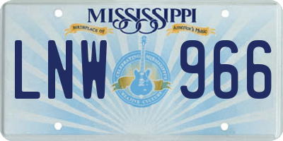 MS license plate LNW966