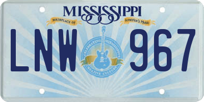 MS license plate LNW967