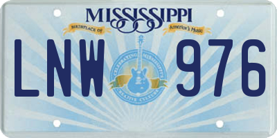 MS license plate LNW976
