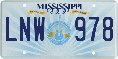 MS license plate LNW978