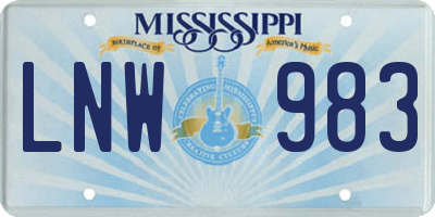 MS license plate LNW983