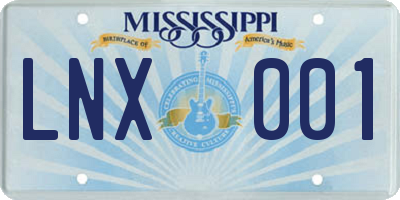 MS license plate LNX001