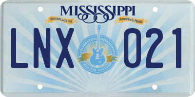 MS license plate LNX021