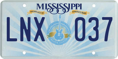 MS license plate LNX037