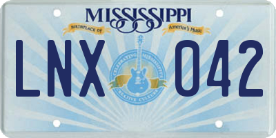 MS license plate LNX042