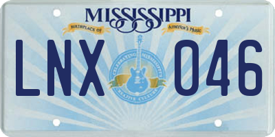 MS license plate LNX046