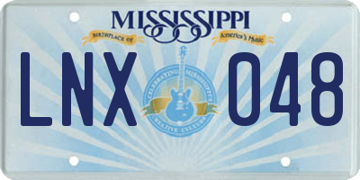 MS license plate LNX048