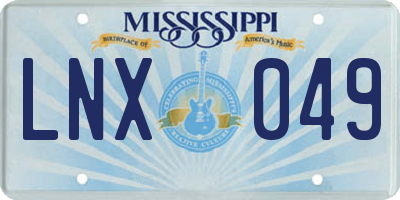 MS license plate LNX049
