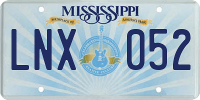 MS license plate LNX052