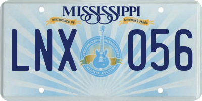 MS license plate LNX056