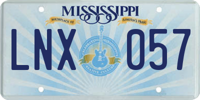 MS license plate LNX057