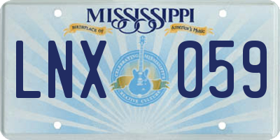 MS license plate LNX059