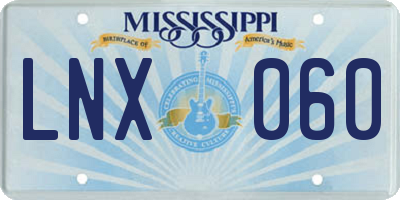 MS license plate LNX060