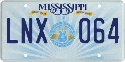 MS license plate LNX064