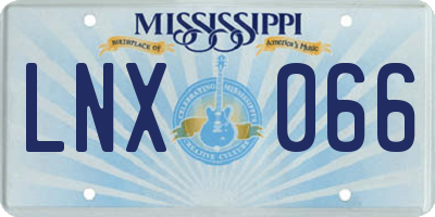 MS license plate LNX066