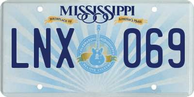 MS license plate LNX069