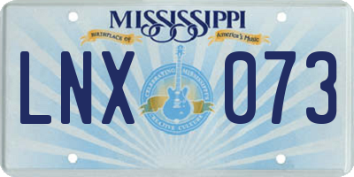 MS license plate LNX073