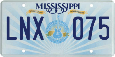 MS license plate LNX075
