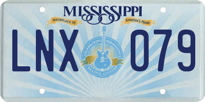MS license plate LNX079