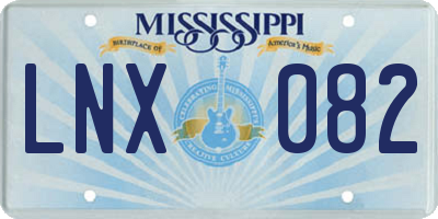 MS license plate LNX082