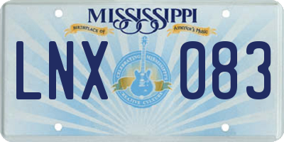 MS license plate LNX083