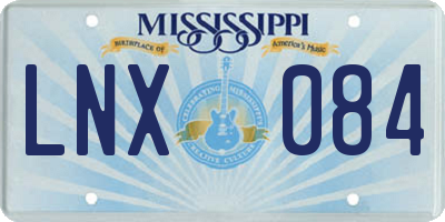 MS license plate LNX084