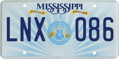 MS license plate LNX086