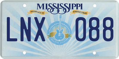 MS license plate LNX088