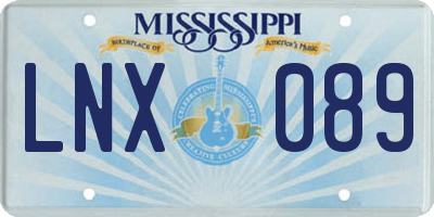 MS license plate LNX089