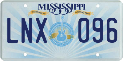 MS license plate LNX096