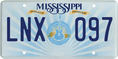 MS license plate LNX097