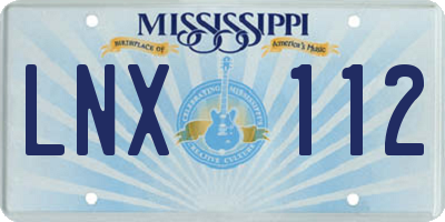 MS license plate LNX112