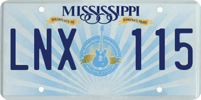 MS license plate LNX115